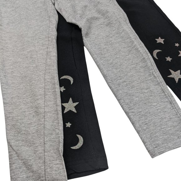 Girls Grey and Black Leggings Size 7 - Picture 1 of 16